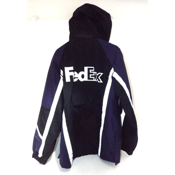 FedEx Stan Herman VF Imagewear Reflective Rain Coat Hooded Size MED - REG - Picture 6 of 16